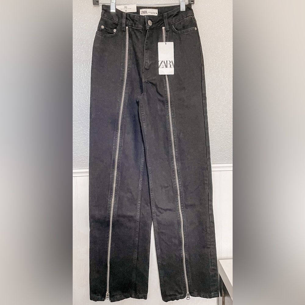 ZARA NEW WOMAN SS23 BLACK ZW THE FULL LENGTH JEANS REF:9632/057/075/17 - Picture 4 of 10